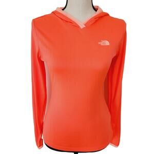 The North Face Hoodie Womens XS Flashdry Neon Orange Workout Top